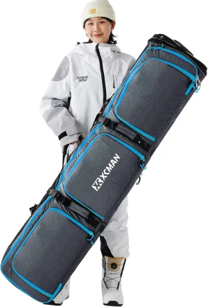 XCMAN Padded Snowboard Bag Expandable Snowboard Bag for Air Travel Adjustable Ski Bag Length 63-75In