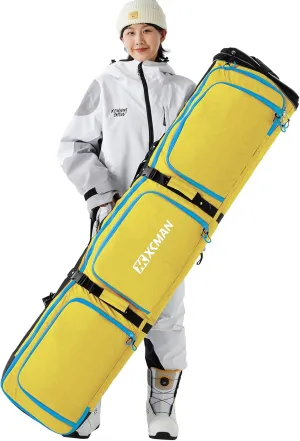 XCMAN Padded Snowboard Bag Expandable Snowboard Bag for Air Travel Adjustable Ski Bag Length 63-75In