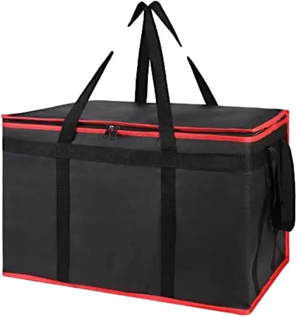 XXL Insulated Food Delivery Bag - Large Capacity Soft Cooler for Pizza, Groceries, and Catering | Portable Food Warmer & Reusable Shopping Bag | Ideal for Doordash, Parties, and Travel