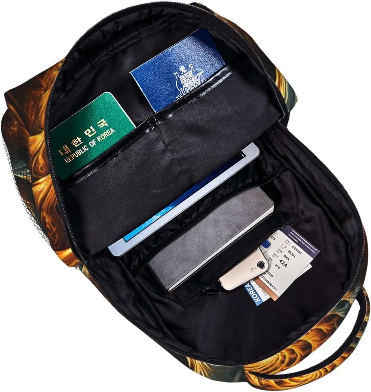 Yellow Abstract Spiral Pattern Backpack for Men Women Casual Daypack Laptop Backpack Computer Bag Travel Laptop Bag