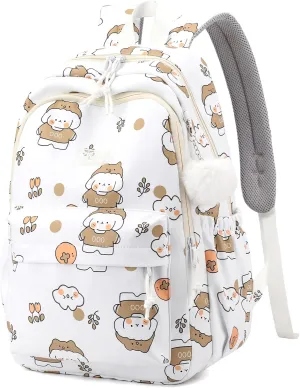 YJMKOI Backpack for Girls Middle School Bookbag Kawaii Elementary School Bags for Teens