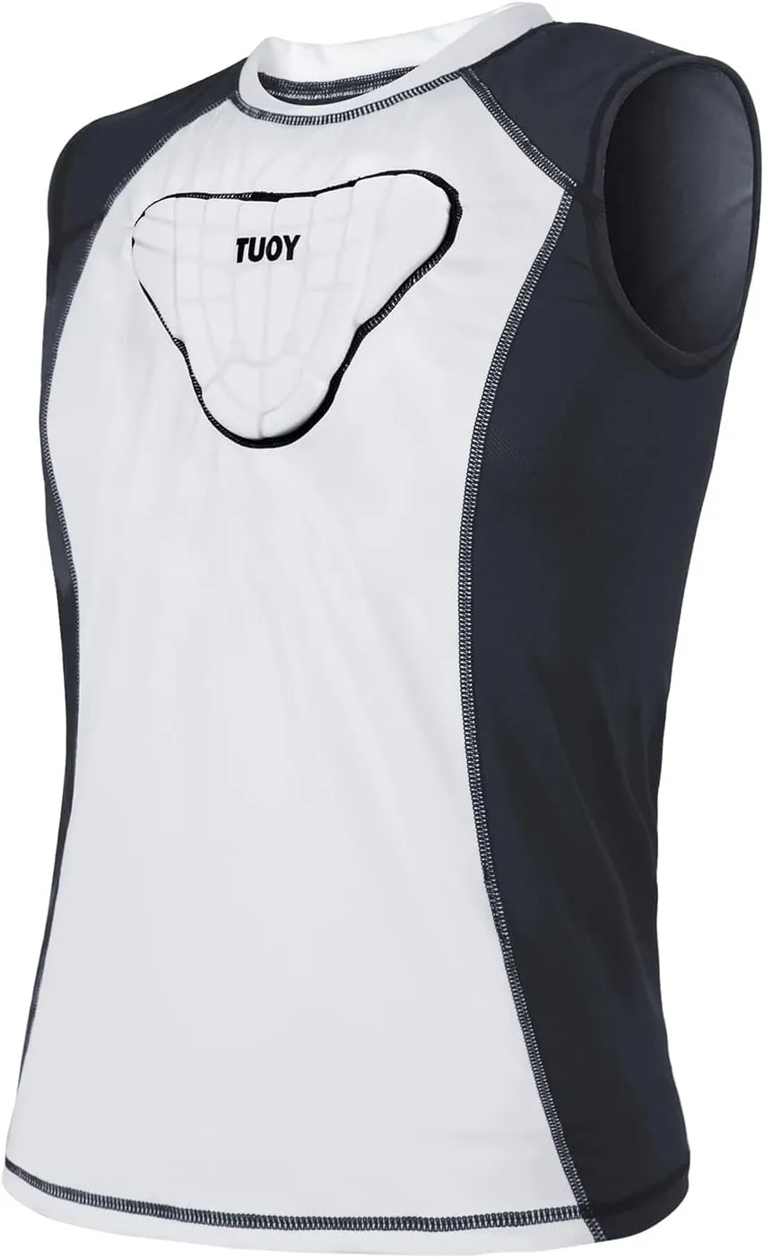 Youth Padded Compression Shirt Vest Rib Chest Protector Football Baseball