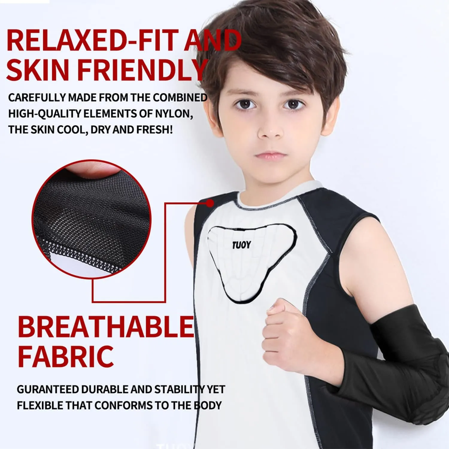 Youth Padded Compression Shirt Vest Rib Chest Protector Football Baseball