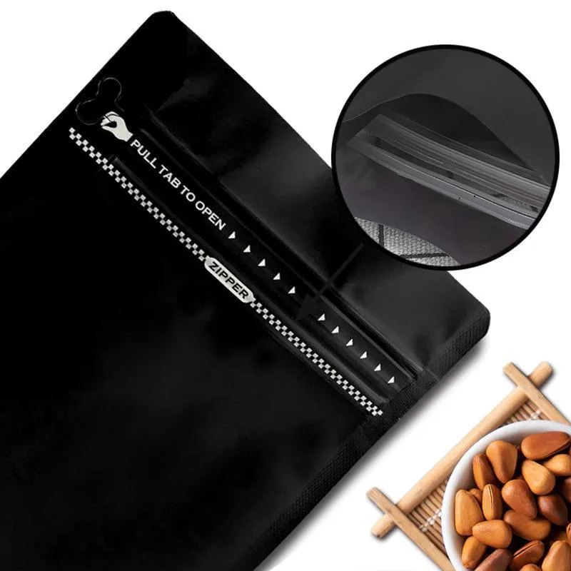 Zip Lock Bags 100PCS White/Black/Kraft Stand Up Pouches