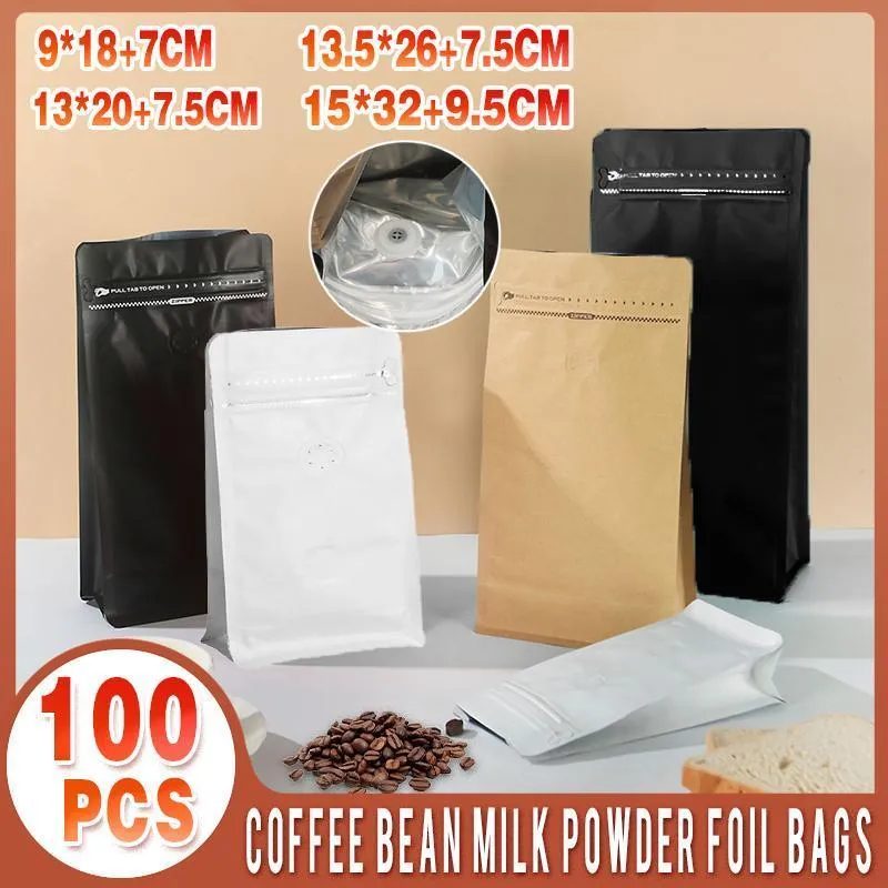 Zip Lock Bags 100PCS White/Black/Kraft Stand Up Pouches