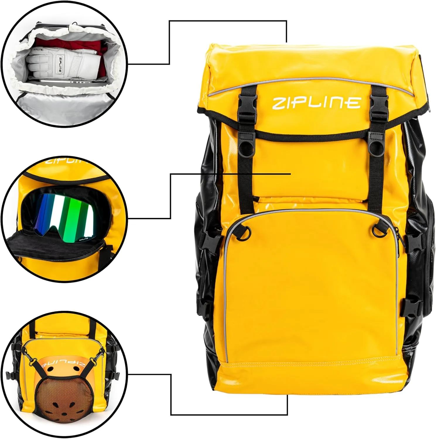Zipline World Cup Ski Boot Bag Backpack – The Choice Snowboarding Bag of Olympian Skier Athletes – Snowboard Gear Bag for Air Travel – Skiing Accessories Storage Bag – Waterproof Snow Boot Bag