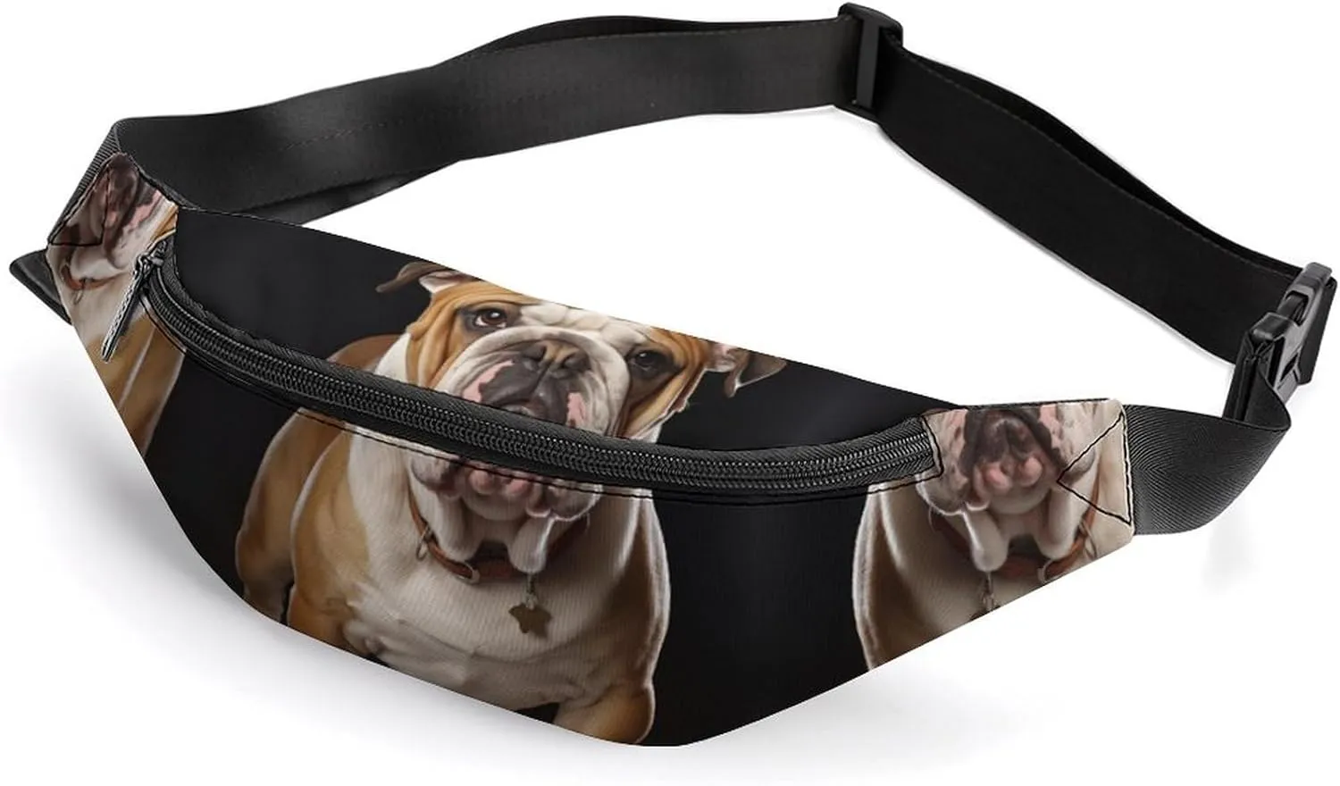 Zipper Fanny Pack for Men Women Fashion Waist Bag Stylish Crossbody Bags with Adjustable Strap English Bulldog Travel Chest Bags Belt Bags for Running Hiking Workout Cycling