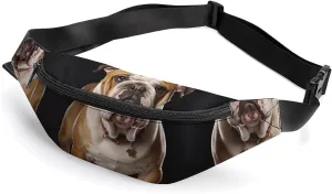 Zipper Fanny Pack for Men Women Fashion Waist Bag Stylish Crossbody Bags with Adjustable Strap English Bulldog Travel Chest Bags Belt Bags for Running Hiking Workout Cycling