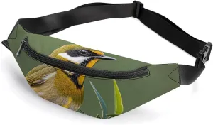 Zipper Fanny Pack for Men Women Fashion Waist Bag Stylish Crossbody Bags with Adjustable Strap Outdoor Olive Green Flowering Birds Travel Chest Bags Belt Bags for Running Hiking Workout Cycling
