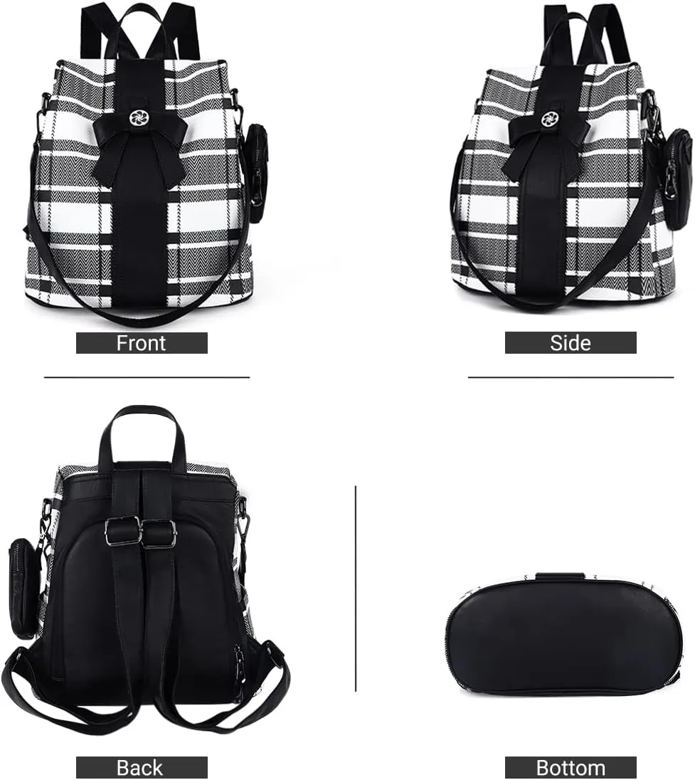 ZOCAI Backpack Purse for Women Fashion Backpack Purses PU Leather Daypacks Anti-Theft Shoulder Bag Satchel Purse